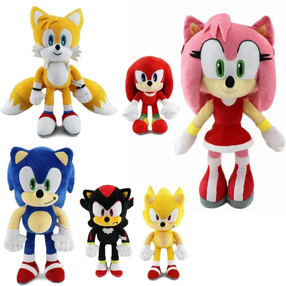 2025 HOT 30cm Sonic peluches toy  cartoon hedgehog Amy Rose knuckle tail soft stuffed doll child birthday Sonic lovely  toys