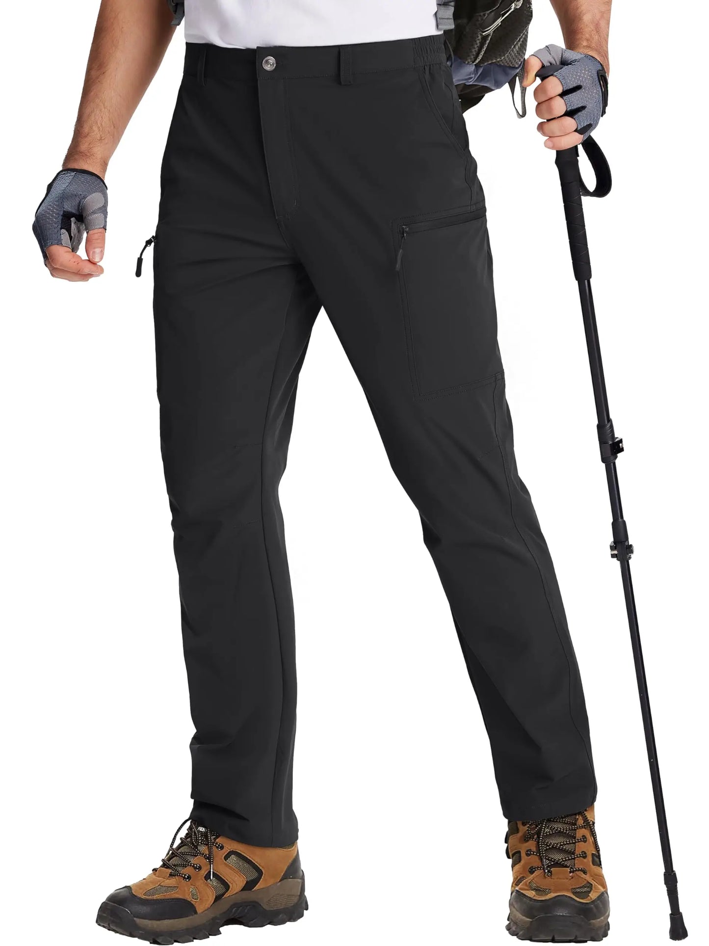 TACVASEN Waterproof Lightweight Hiking Pants Mens Ripstop Quick Dry Cargo Work Pant Outdoor Trekking Hard-wearing Trousers Male