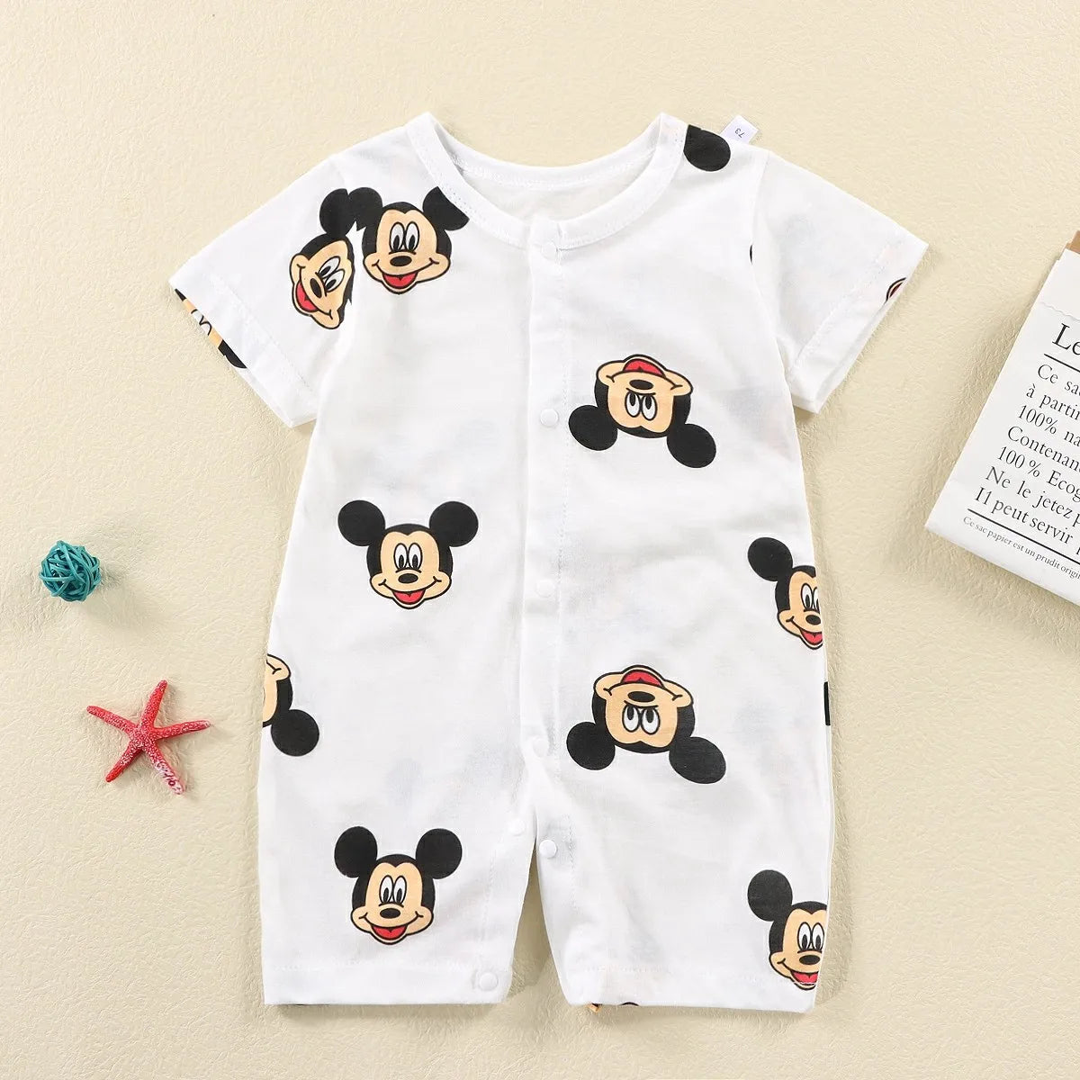 0-2 Age Mickey Newborn Baby Jumpsuit Summer Clothing Short Sleeved Infant Onesie Cotton Soft Baby Girl Rompers Toddler Costume