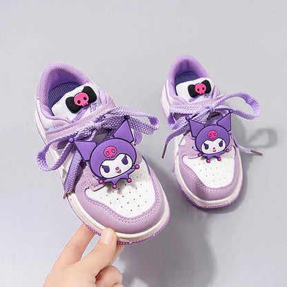 Sanrio Kuromi Children's Casual Shoes Girls Cute Cartoon Comfortable Board Shoes Breathable Non Slip Running Shoes Sneakers