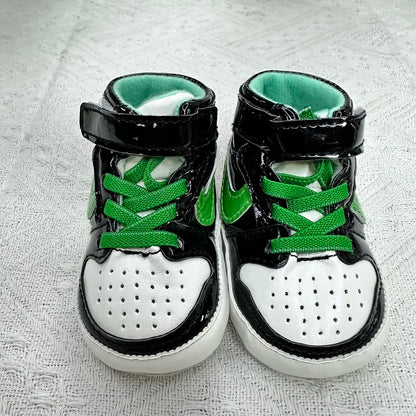 Spring and Autumn Baby Shoes Classic Trendy PU High Top Sports Shoes Basketball Shoes Soft Sole Lightweight Walking Shoes