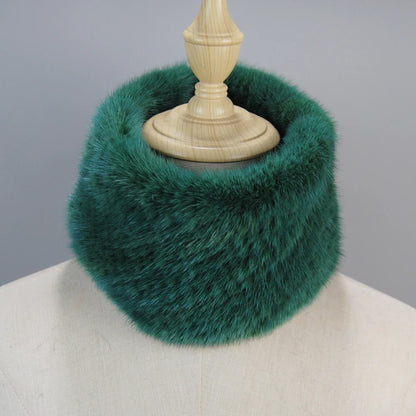2025 New Women Winter Real Mink Fur Scarves headbands Good Elastic Knitted Natural Mink Fur Scarf Thick Warm Lady Fur Ring Shawl
