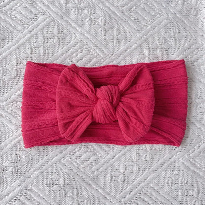 1Pcs Newborn Baby Headband For Girls Elastic Knit Children Turban Baby Bows Soft Nylon Kids Head-wear Hair Accessories 18 Colors