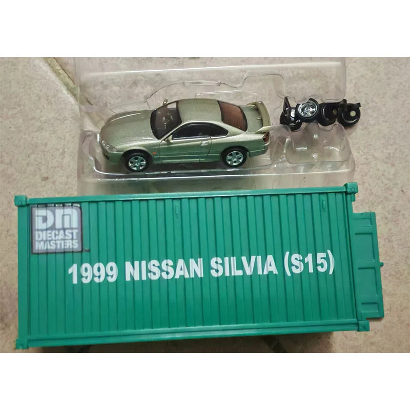 New DM 1:64 container car DieCast Master1999 Nissan Silvia S14 S15 alloy car model in stock Child Collection toy gift