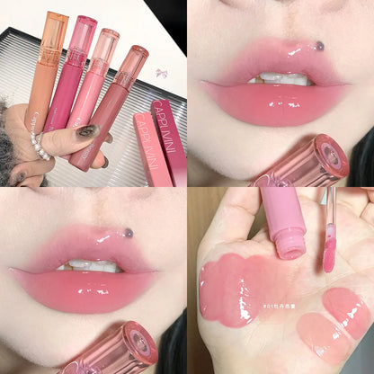 Cappuvini 6 Color Juice Jelly Lip Gloss Long Lasting Moisturizer Water Light Lipstick Mirror Gloss Lipstick Affordable Makeup
