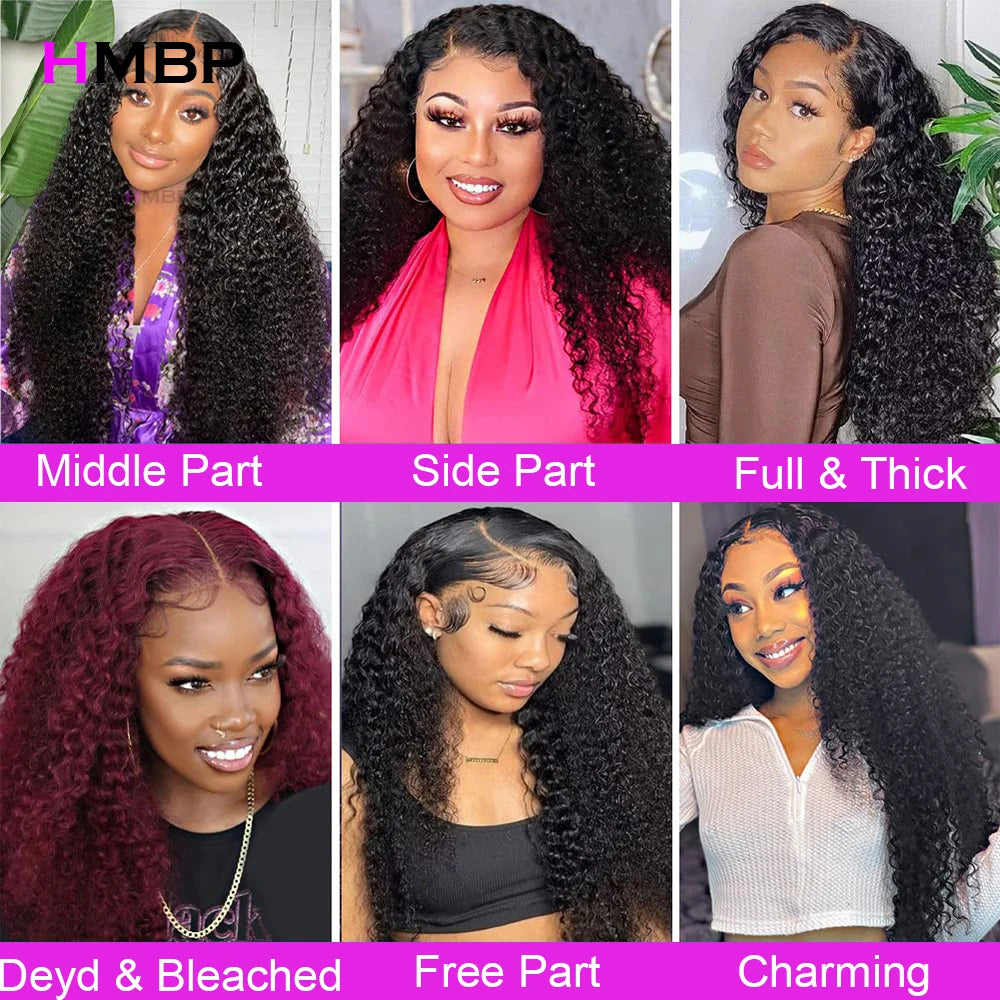 Glueless Wig Human Hair Ready To Wear Kinky Curly 13x6 HD Lace Frontal Wig Pre Plucked With Baby Hair Brazilian Glueless Wigs