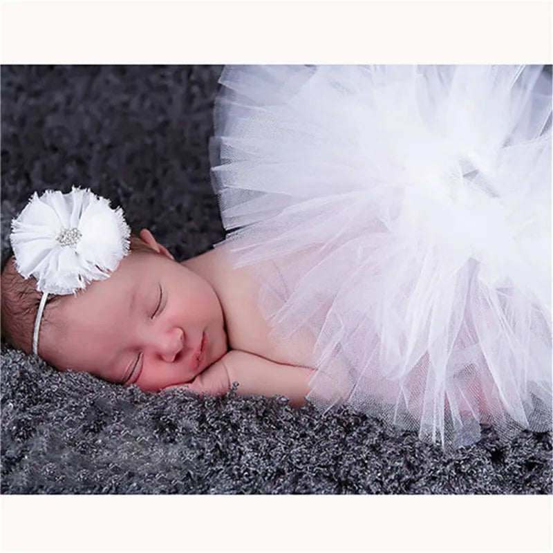 Muti Colors Tutu Skirt For Baby Girls Elastic Bloomers Infant Newborn Photo Short Skirts+Headband Set Girl Mini Baby Skirt