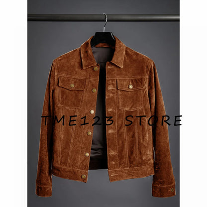 Jackets Man 2024 New Suede Men's Jacket High Quality Simple Jacket Korean Reviews Many Coat Mens Clothing Coats