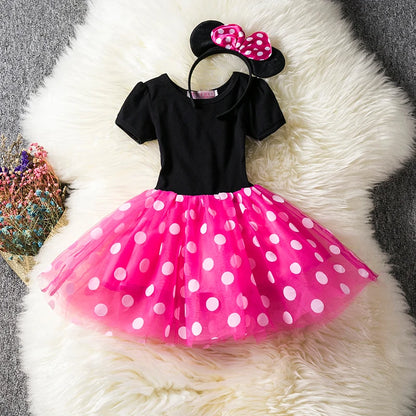 Cute Baby Girls Dress Toddler Kids Halloween Carnival Party Costume Polka Dot Christmas Clothes Children Birthday Fancy Dress Up