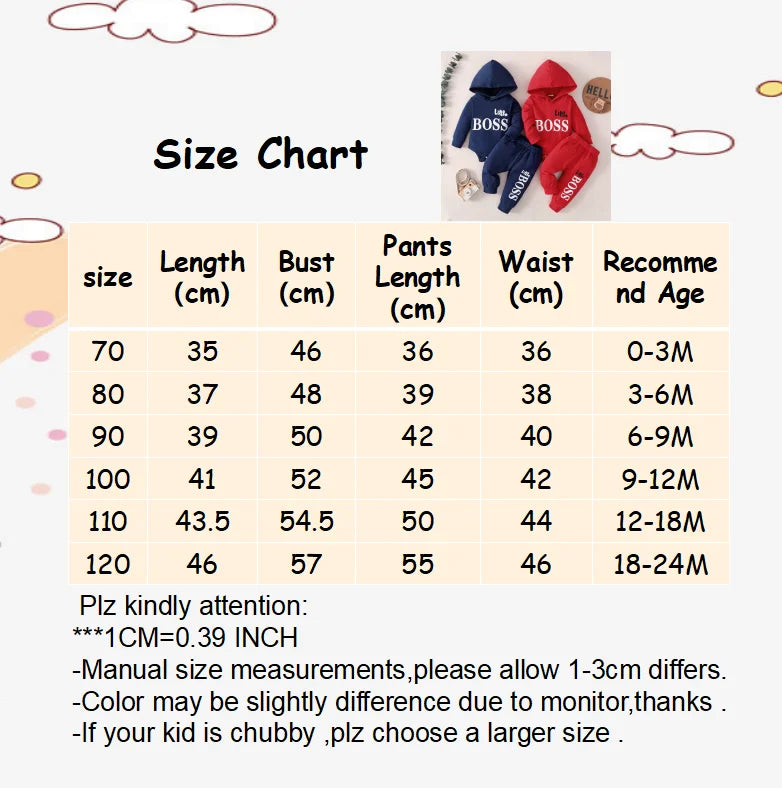 0-2 Years Newborn Baby Boy Hooded Suit 2Pcs Set Long Sleeve Letter Bodysuit+Pants Toddler Boy Autumn Sport Style Sweatsuit