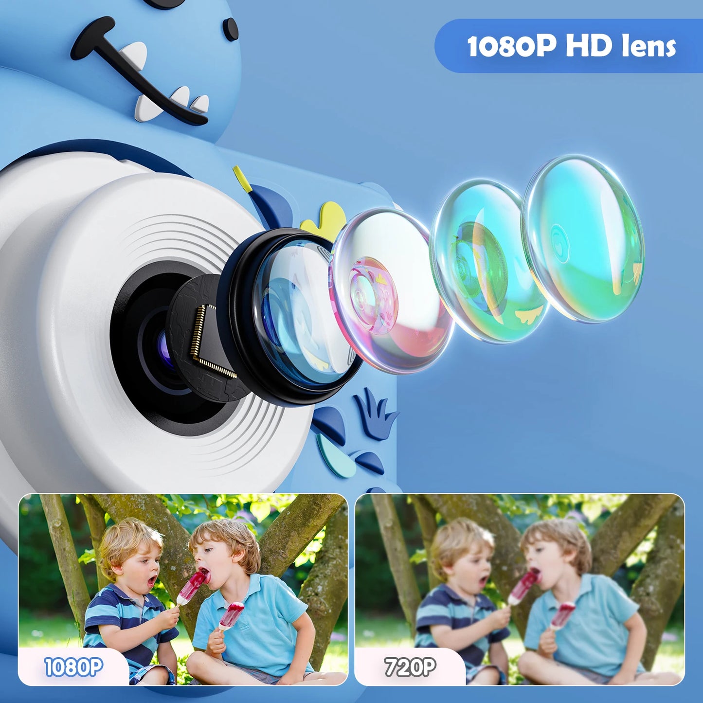 Mini Kids Cameras Cute Digital Children Camera With 32G Card Educational Toys 1080p HD Video Shooting For Baby Birthday Gifts