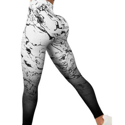 Tie Dye Sports Leggings Women High Waist Gradient Tights Sexy Hip Liftting Fitness Pants Workout Casual Quick-drying Leggings