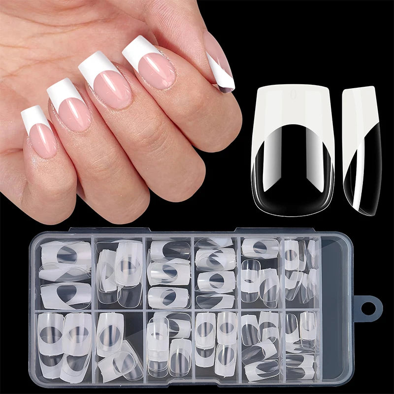 96pcs/box Pink Purple Fake Nails Acrylic Full Cover Nail Tips Ballet Wear Nail Press on Nails Mix Color DIY Manicure Tools