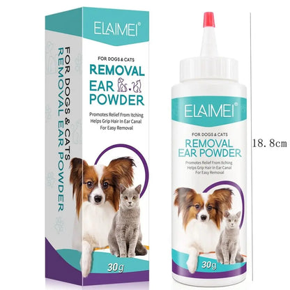 Pet Ear Powder for Dogs and Cats Pet Ear Health Care Easy to Remove Ear Hair