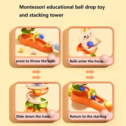 Ball Drop Toys for Toddler 1-3 Montessori Stacking Tower Toy Baby Development Games Educational Learning Activity Birthday Gift