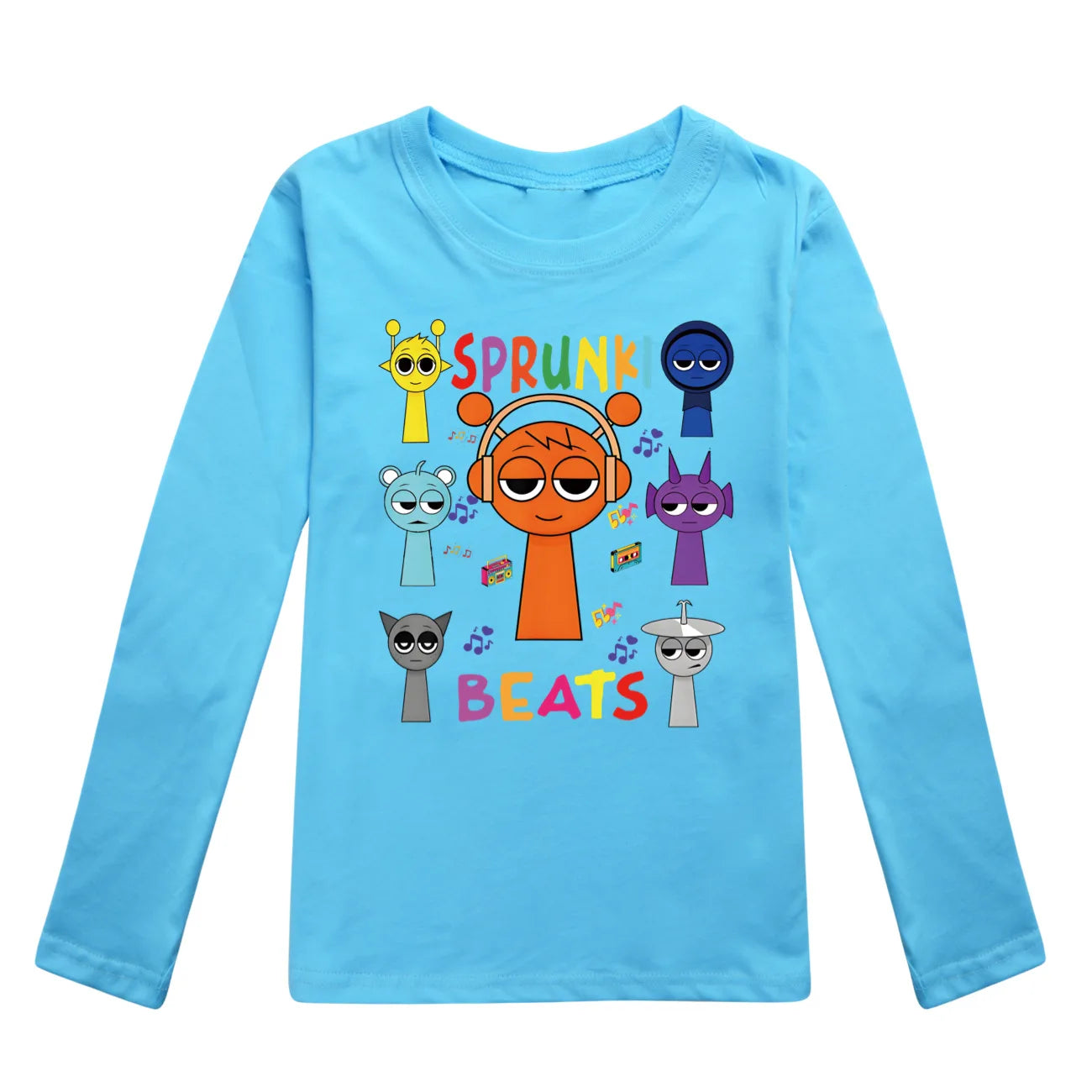 Sprunki Clothes Summer Kids Fashion Horror Game Incredibox Long Sleeve T-Shirt Boys Graphic Tee Baby Girls Tops Child Pullover