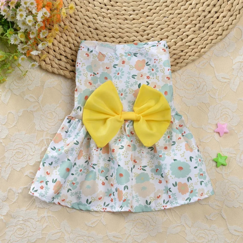 Dog dress for Female Pet Cat Puppy Floral Princess Skirt S-XL