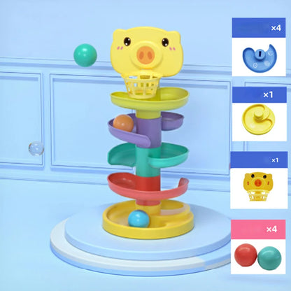 Ball Drop Toys for Toddler 1-3 Montessori Stacking Tower Toy Baby Development Games Educational Learning Activity Birthday Gift