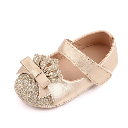 Baby Girl Shoes Cute Crown Soft PU Mary Jane Shoes Anti-slip Sole Spring Summer Sandal for 0-6-12m Baby Girl New Fashion D2553