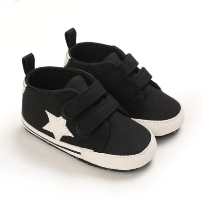 Black Fashion Casual Shoes Newborn Boys And Girls Non Slip First Walkers Infants Toddlers Comfortable Crib Shoes Kids Sneaker