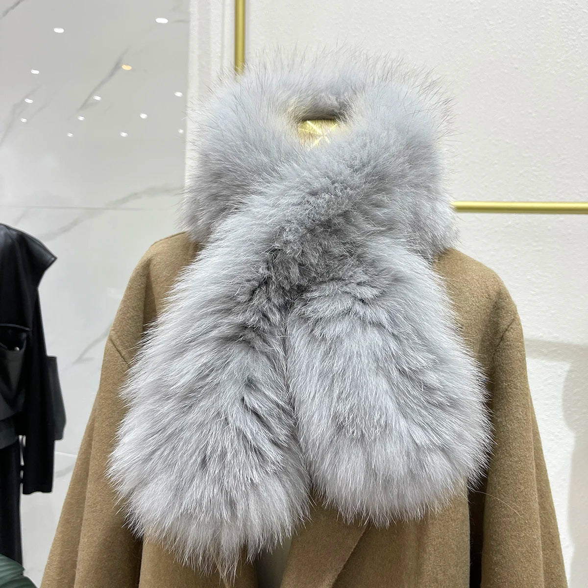 New Women Winter Warm Natural Fox Fur Scarf Ring Knit Real Fox Fur Lady Fashion Neckerchief Scarves Women Real Fur Bandana