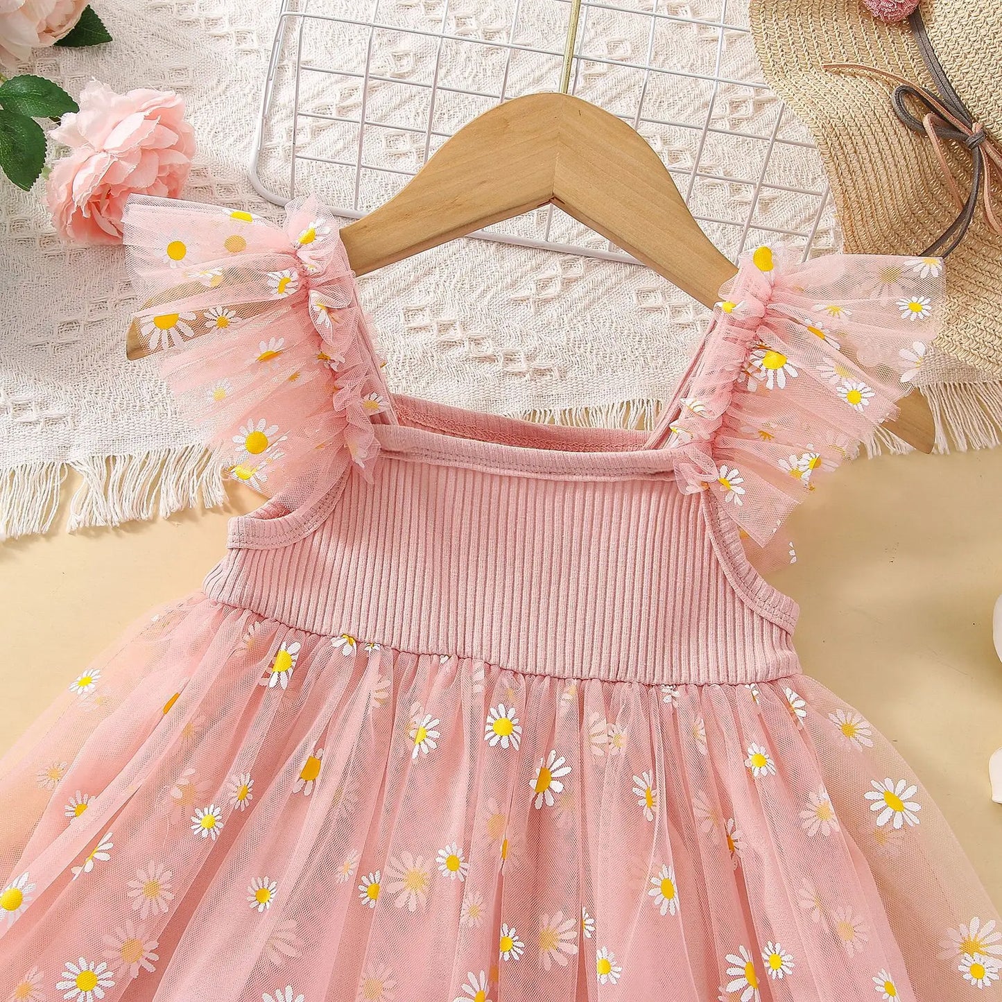 Baby Girl Dress Summer Girl Daisy Mesh Princess Dress