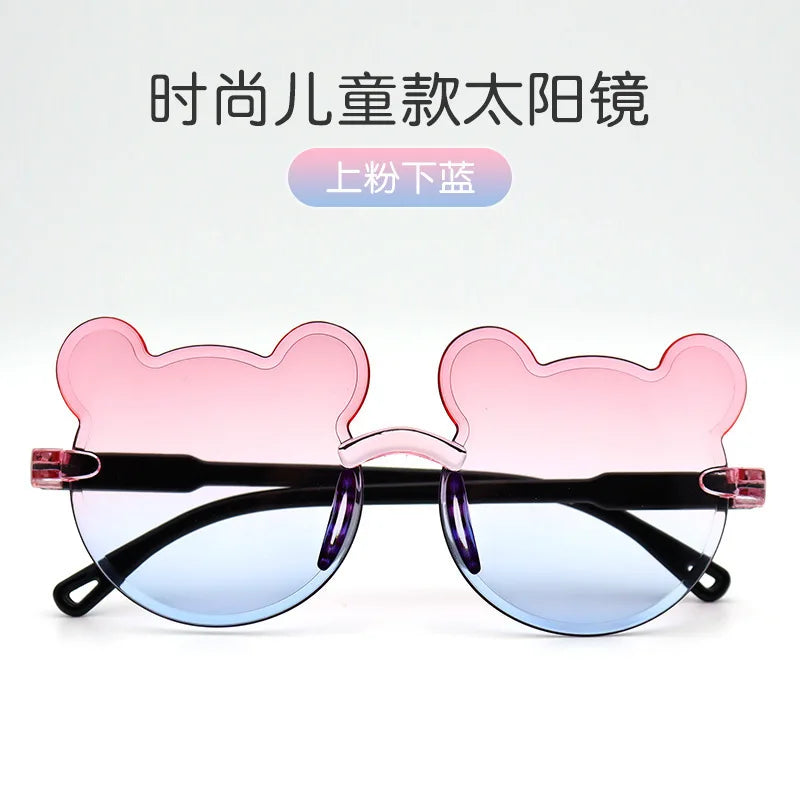 Kids Sun Sunglasses Bear Shape Children Glasses Trendy Girls Cartoon Eyeglasses Shades Driver Anti-Glare Boys Cartoon Sunglasses