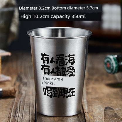 Drop-Resistant Commercial Single-Layer Coffee Gargle Cup Stainless Steel