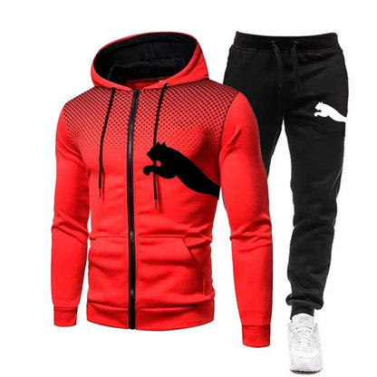 Autumn/Winter menswear Jogging street sportswear two-piece Fashion designer clothing zipper hooded jacket + pantsuit