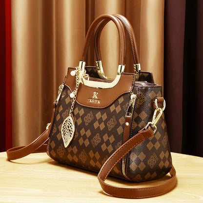 Fashion chequered women's handbag, foreign texture shoulder bag crossbody bag