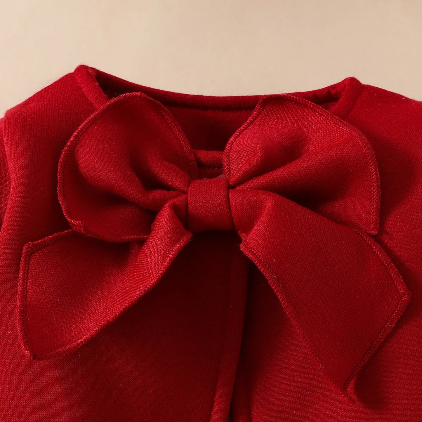 Autumn and winter baby girl bows decorated solid color fashion coat