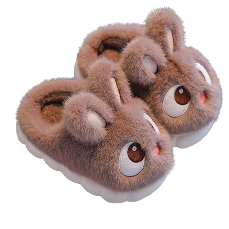 Kids Baby Girl Boy Winter Slippers Cute Bunny Warm Slippers Non Slip House Shoes for Children Indoor Outdoor Flats Shoes