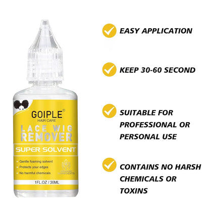 GOIPLE Wig Installation Kit Melting Spray Glueless Adhesive Extra Hold Waterproof Lace Front Wig Glue Remover Styling Wax Stick