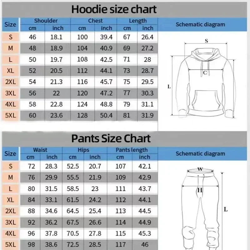 Men's Sweater Set Europe and America 2025 New Christmas 3D Printed Sweater Hoodie Set Loose Large Size Brand Coat