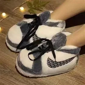 Unisex One Size Fits Most Eu 36-43 Winter Indoor Cotton Shoes Woman Warmth Home Slippers Women/Men Snug Sneakers Ladies Slipper