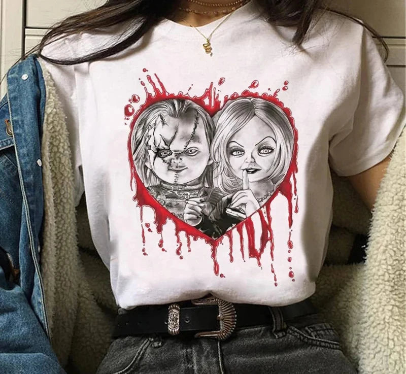 Chucky Graphic Printed T Shirt Chucky Streetwear Fashion Casual Crew Neck Short Sleeve Plus Size T Shirt Women