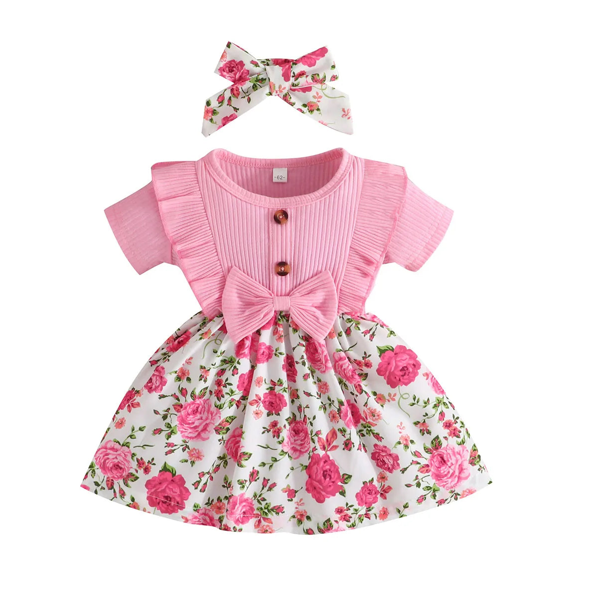 Dress Baby Girl 0-3 Years old Summer Short Sleeve Fashion Cute Floral Kids Princess Dresses For Newborn Baby Girls