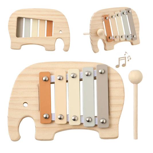 Baby Montessori Toy Cartoon Elephant Percussion Instrument Xylophone Toy Baby Early Sensory Educational Musical Instruments Gift