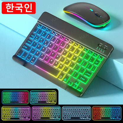 Wireless Bluetooth Keyboard for iPad Tablet Cell Phone Slim Backlit Rechargeable Tablet Keyboard Spanish Korean for Xiaomi Pad 6