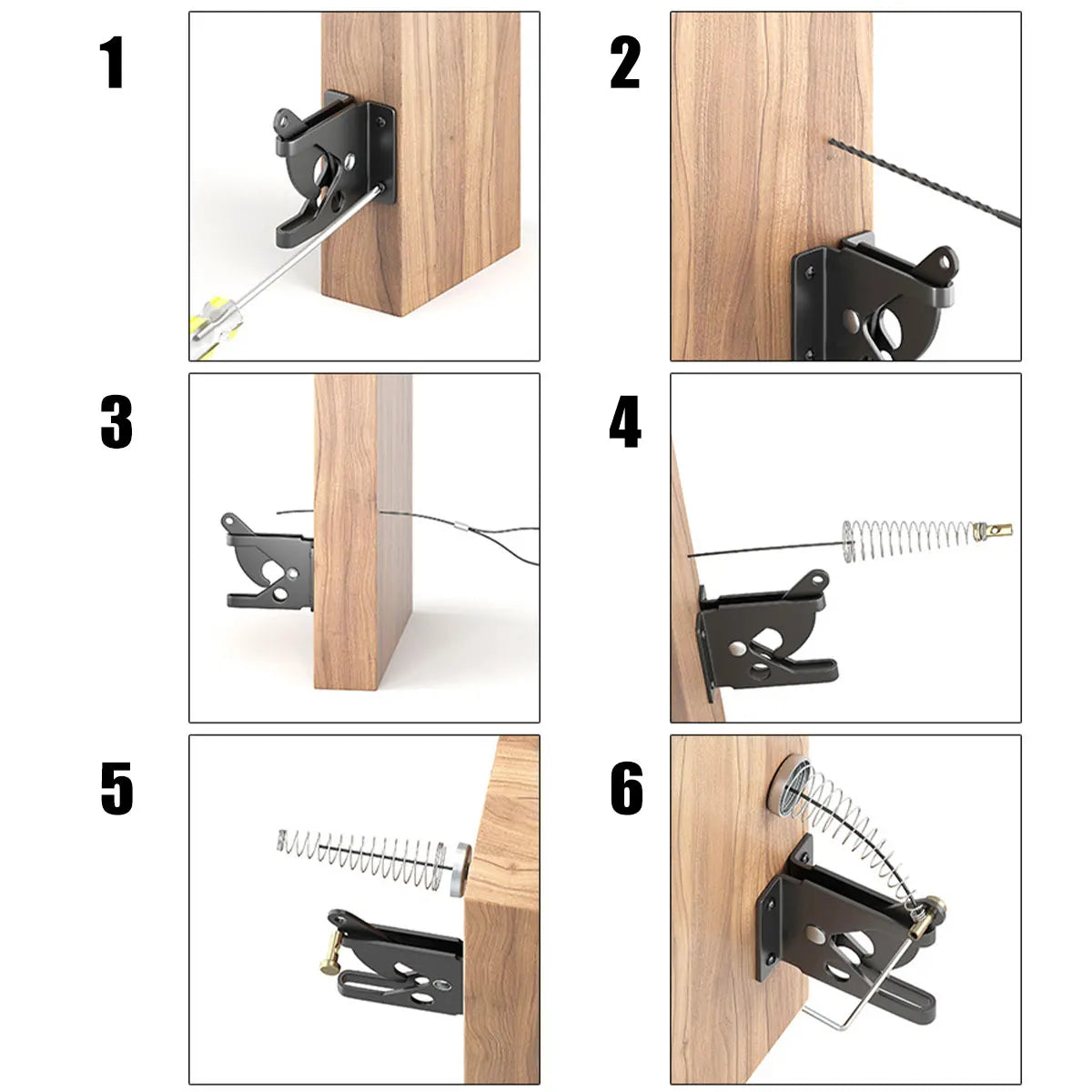 Self-Locking Gate Latch Carbon Steel Post Mounted Fence Gate Latch Heavy Duty Automatic Gravity