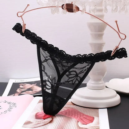 Customized Crystal Shining Letter Thongs Women's Sexy Lace Bikini Waist Chain Underwear