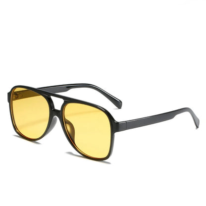 Vintage Oversized Sunglasses Women Fashion Brand Big Frame Sun Glasses Female Yellow Ins Trends Pilot Eyewear Oculos De Sol