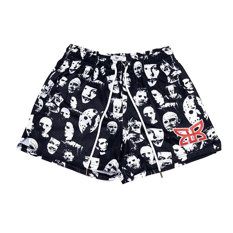 RYOKO RAIN New summer men's shorts men and women's fashion beach seaside casual shorts mesh sports quick-drying quarter pants