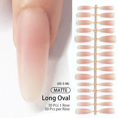 30Pcs French Gradient Short Ballet Nails Simple Nude Color False Nails Coffin Fake Nail Press On Nails Full Cover Nails