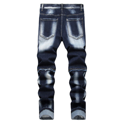 New Fashion Mens Cotton Ripped Jeans Casual Slim Skinny Blue Jeans Men Trousers Spring Male Stretch Hip hop Denim Pants