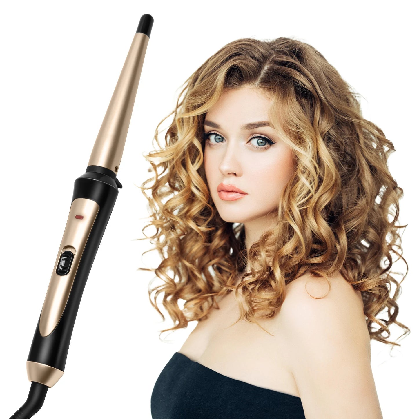 Hair Curling Wand 3/4 Inch Tapered Curling Iron Professional Ceramic Hair Curler Wand Fast Heating Hair Curlers for All Hair