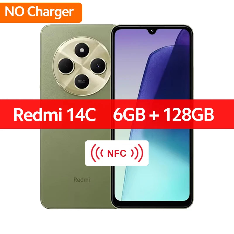 Global Version Xiaomi Redmi 14C Smartphone MediaTek Helio G81-Ultra HyperOS 50MP AI Dual camera 5160mAh 6.88" 120Hz Display