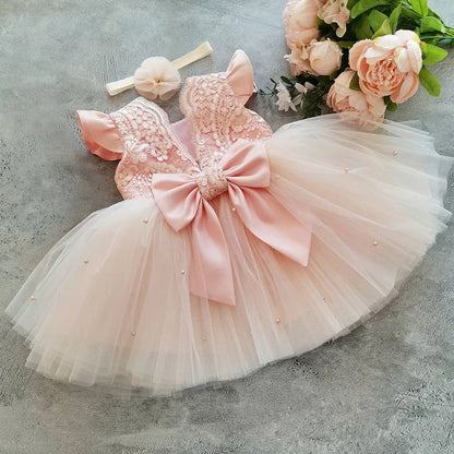 Toddler Baby Baptism Dresses 3 2 1 Year Birthday Dress For Baby Girl Clothing Princess Party Dress Christening Tutu Gown Vestido