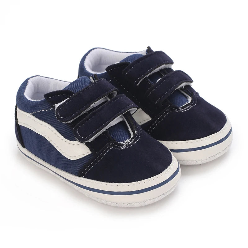 0-18M Newborn Baby Shoes for Boys First Walker Classic Canvas Casual Sports Shoes Soft Sole Comfortable Walking Shoes