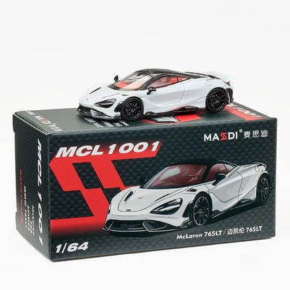 MASSDI Diecast Alloy 1/64 765LT MCL1001/1007/1009 Senna MCL1105/1106/1107 Car Model Static Collection Decorated Holiday Gifts